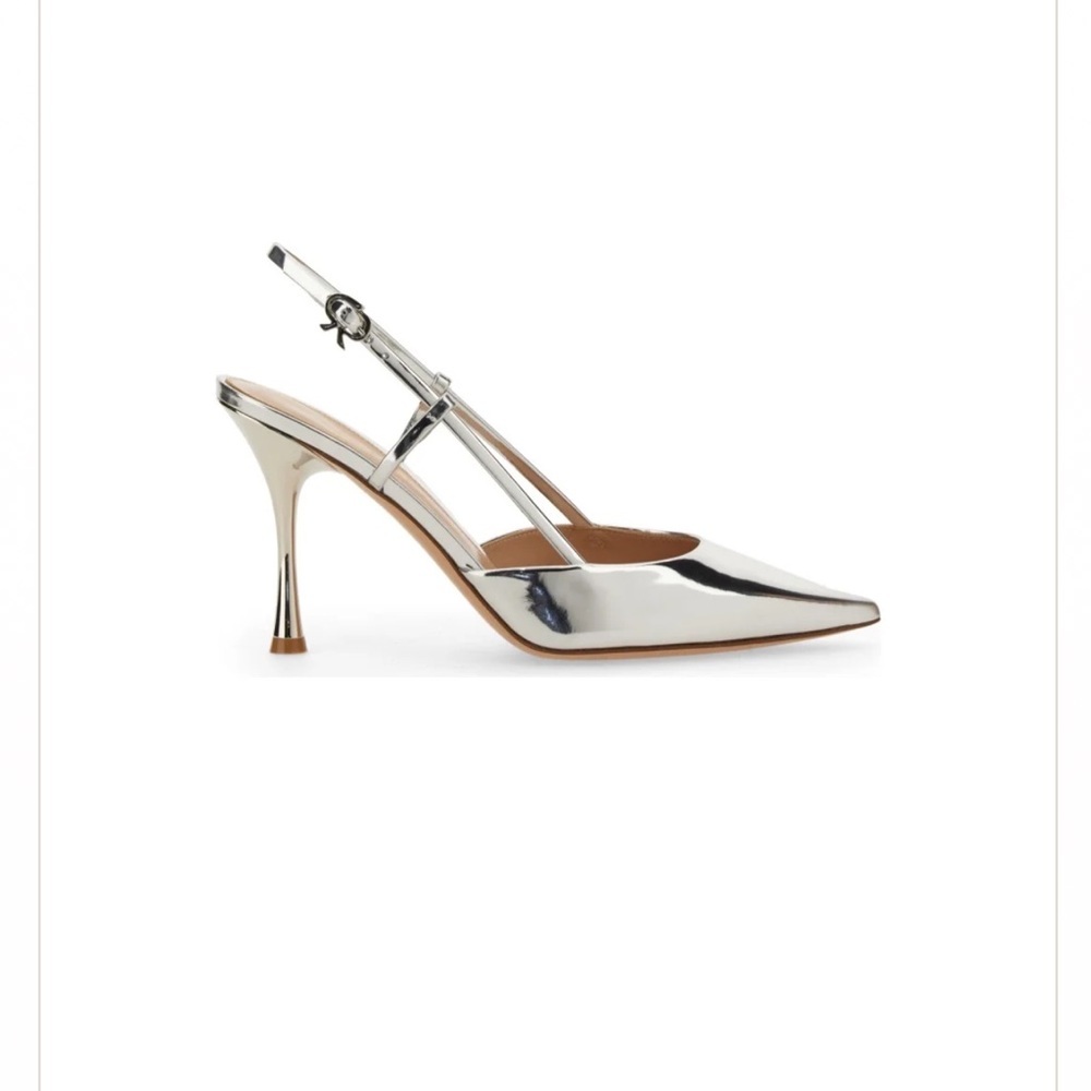 Gianvito Rossi Silver Slingback Heels